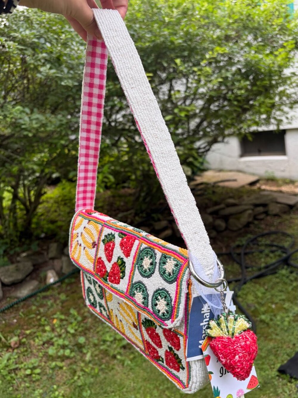 NWT Viral Beaded Fruit Bag Handmade in India - Picture 2 of 6